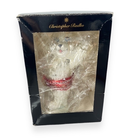 Christopher Radko Large Polar Bear‎ Blown Glass Christmas Ornament - Picture 7 of 7